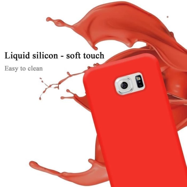 Cadorabo Fodral för Samsung Galaxy S6 EDGE i LIQUID Red Cover Protection Flexibelt TPU silikonfodral