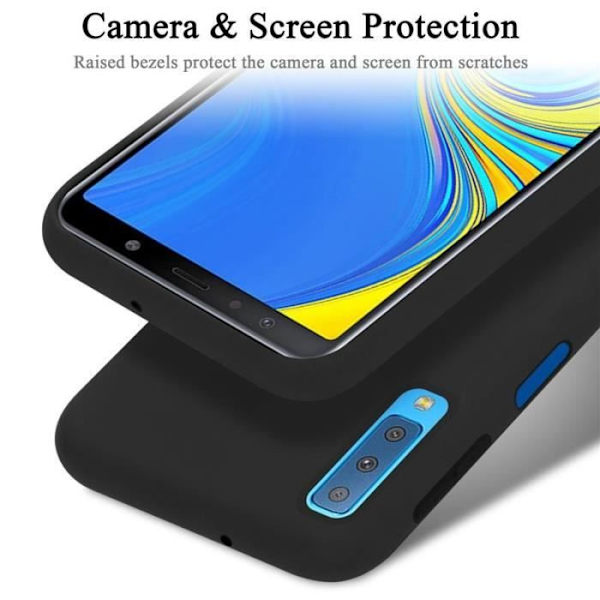 Cadorabo skal för Samsung Galaxy A750/A7 2018 - i svart - Flexibelt TPU-silikon Svart