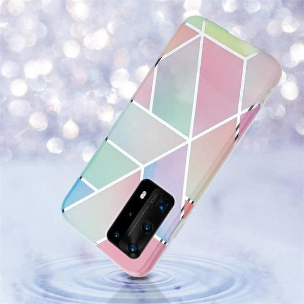 Coque - CADORABO - Huawei P40 PRO / P40 PRO+ - Regnbågs-marmor - Silikonskydd TPU - Trendig design Regnbåge