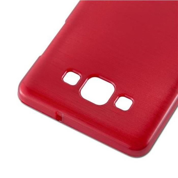 Samsung Galaxy A5 2015 (5) Fodral i CHERRY RED by Cadorabo (BORSTAD METALL DESIGN) Ultramjukt silikongel TPU-fodral