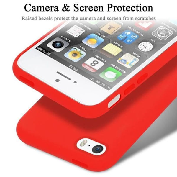 Mobilskal - CADORABO - Apple iPhone 5 - Flexibel TPU-silikon - Röd - Optimalt skydd Röd
