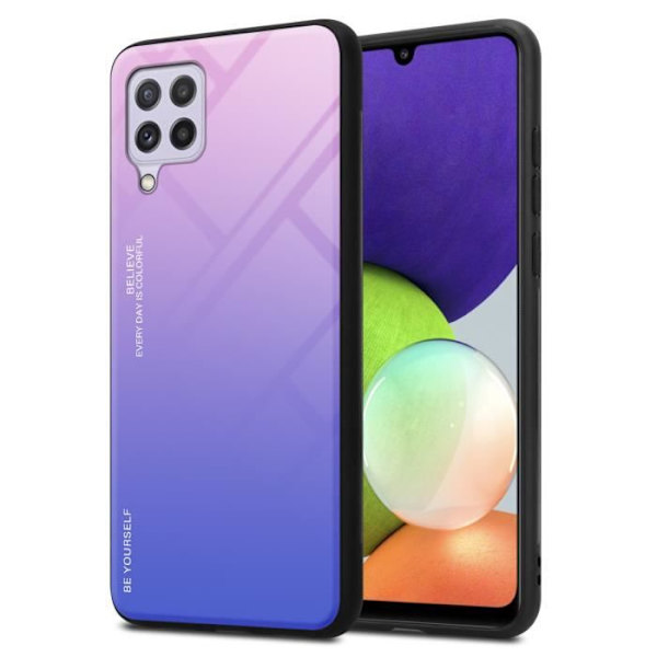 Fodral till Samsung Galaxy A22 4G / M22 / M32 4G Skal i ROSA - BLÅT Fodral Skyddsskydd tvåfärgad TPU