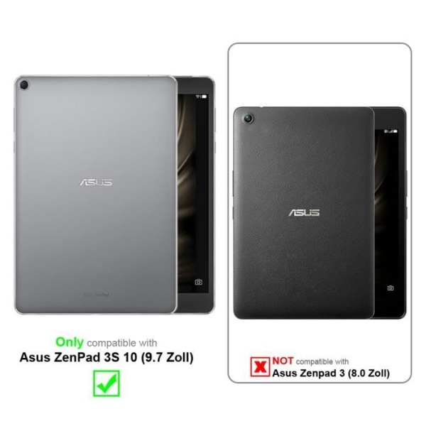 Cadorabo Tablet Case för Asus ZenPad 3S 10 (9,7 Zoll) i LJUSGRÖN 360 graders skyddsfodral Stativ i konstläder