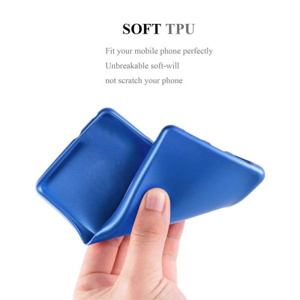 Coque för Huawei P SMART 2018 / Enjoy 7S Hölster i METALLIC BLÅ Etui Case Cover Skydd Silicone TPU Cover matt Blå
