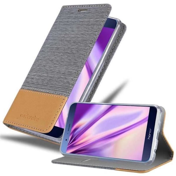 Coque - CADORABO - Honor V9 - Ljusgrå Brun - Syntetläder - Magnetisk Stängning LJUSGRÅ BRUN