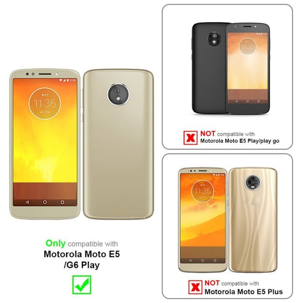 Coque för Motorola MOTO E5 / G6 PLAY Fodral i KIRSEBÄR RÖD Etui Case Cover Skydd med magnetisk stängning Plånbok Röd