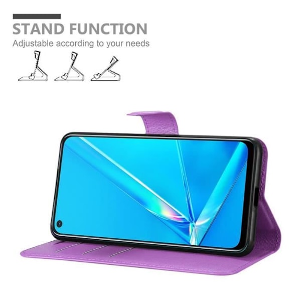 Skyddsfodral för Oppo A92 - CADORABO - Orkidéer Violett - Konstläder - Magnetisk stängning - Ställfunktion Orkidévioler
