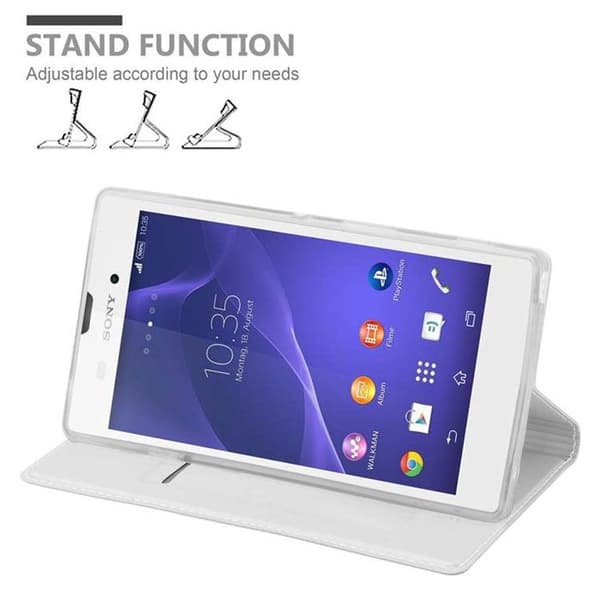 Flip-fodral för Sony Xperia T3 Etui i KLASSISK SILVER Plånbok Stötsäker Grå