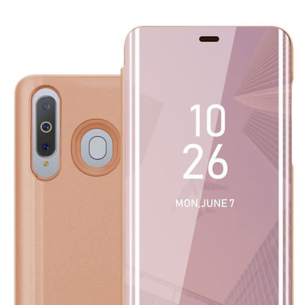 Cadorabo Fodral för Samsung Galaxy A8s i KUNZIT ROSE Clear View Spegelskyddsskydd 360 graders skydd KUNZIT ROSE