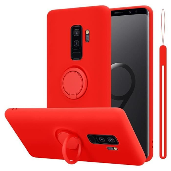 Fodral till Samsung Galaxy S9 PLUS i LIQUID Red Cadorabo Cover Protection Silikon TPU Flexibelt Ring Cover