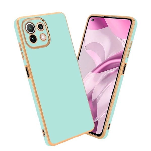 Fodral för Xiaomi Mi 11 LITE (4G / 5G) / 11 LITE NE Skal i Glansig Mintgrön - Guld Etui Case Cover Silikon TPU och skydd Grön