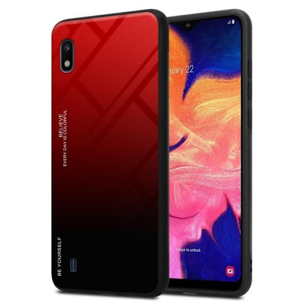 Coque - CADORABO - Samsung Galaxy A10 / M10 - RÖD - SVART - Rutschskydd - TPU RÖD SVART