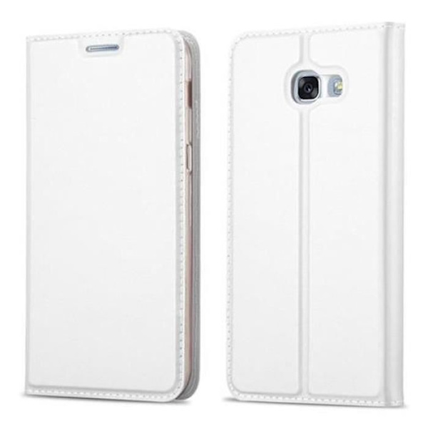 Cadorabo Fodral Samsung Galaxy A5 2017 (7) CLASSY MATT SILVER METALLIC Magnetisk Fodral Fodral Stöder Stand Card Slot