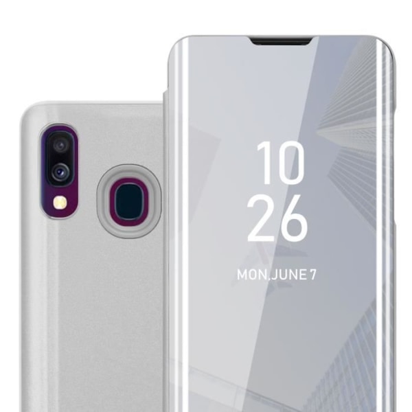 Coque - CADORABO - Samsung Galaxy A40 - Clear View - Skydd 360 grader - Silver Pengar