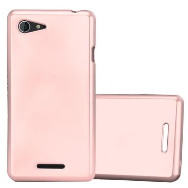 Cadorabo Fodral fungerar med Sony Xperia E3 i METALLIC ROSÉ GOLD - Stötsäker och reptålig TPU silikonhölje - Ultra Slim