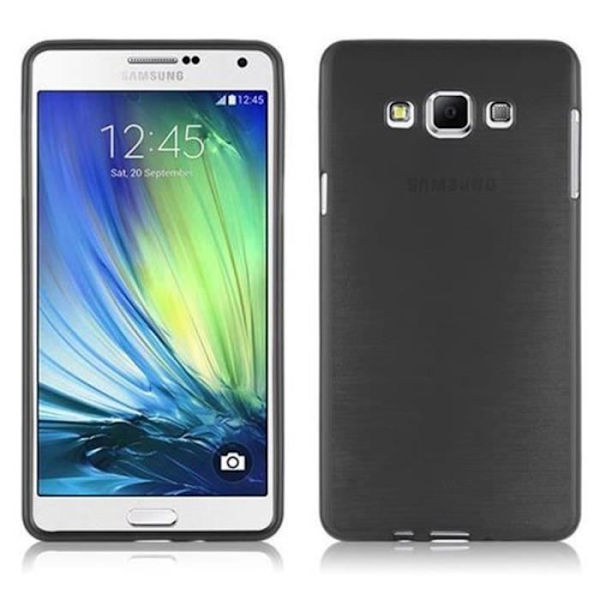 Samsung Galaxy A7 2015 (5) Fodral i JET BLACK från Cadorabo (BORSTAD METALL DESIGN) Ultramjukt silikongel TPU-fodral