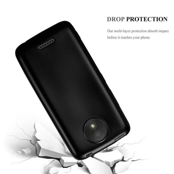 Cadorabo Fodral fungerar med Motorola MOTO C PLUS i METALLIC BLACK - Stötsäker och reptålig TPU silikonhölje - Ultratunt