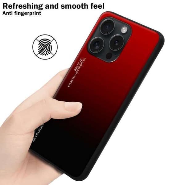 iPhone 15 PRO MAX Fodral i RÖD - SVART Stötsäker Bicolor Design Svart