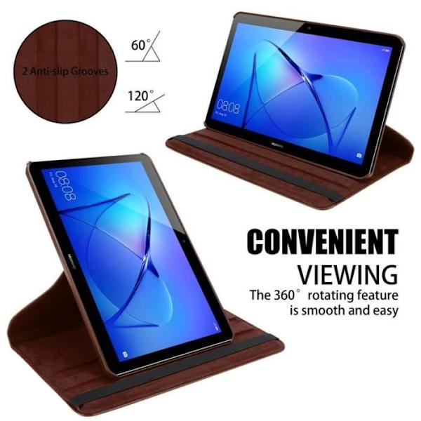 Cadorabo Fodral till Huawei MediaPad T3 10 (9,6" Zoll) i Brun - UTAN automatisk väckning
