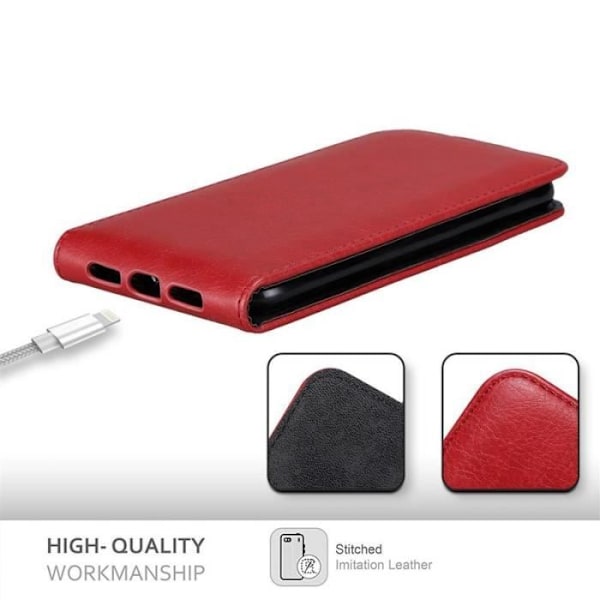 Skyddsfodral - CADORABO - Apple iPhone XS MAX - Röd - Syntetskinn - Flip med magnetslock Röd