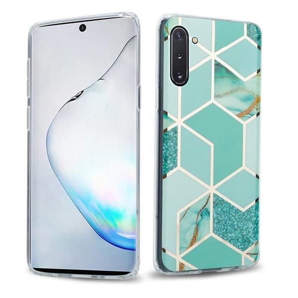 Skal för Samsung Galaxy NOTE 10 i Ljus Grön Marmor Nr. 3 Skyddsetui Grön