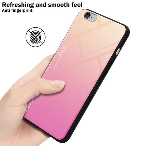 iPhone 6 PLUS / 6S PLUS Fodral i GUL - ROSA Stötsäker Bicolor Design Svart