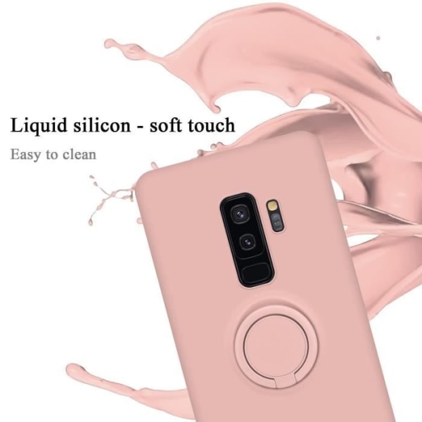 Fodral för Samsung Galaxy S9 PLUS i LIQUID Rose Cadorabo Cover Protection Silikon TPU Flexibelt Ring Cover