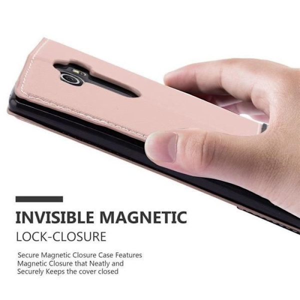 LG G4-fodral i SVART ROSA från Cadorabo (COMBI LEATHER-LEATHER Faux Leather Design) Helt skyddsfodral med flip flap och stativ