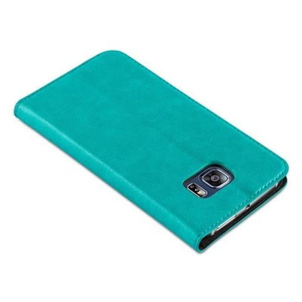Cadorabo Fodral Samsung Galaxy S6 EDGE TURKOS Osynlig MAGNETISK STÄNGNING Fodral Fodral Stöder Stand Card Slot