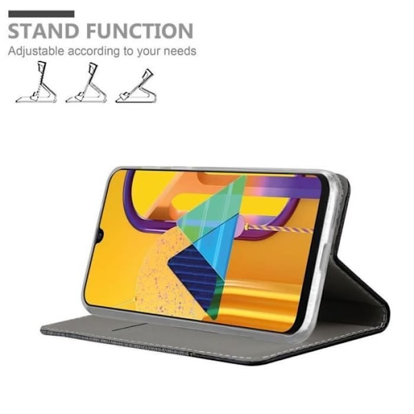 Plånboksfodral - CADORABO - Samsung Galaxy M30s - Imiterat läder - Svart - Magnetisk stängning Svart