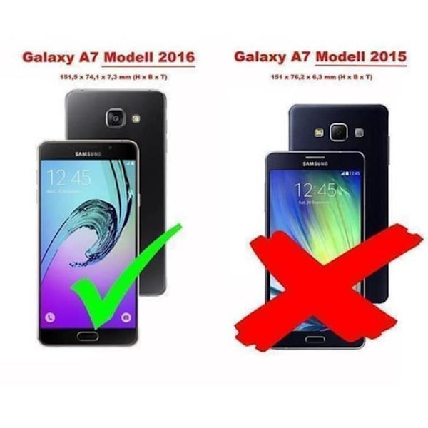 Cadorabo Fodral Samsung Galaxy A7 2016 RÖD Fodral Fodral Fullt skydd Magnetisk Stöder Stand Card Slot