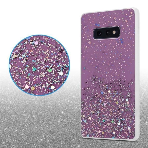 Fodral för Samsung Galaxy S10e Fodral i lila med glitterfodral Skyddande silikon TPU Glitter paljetter