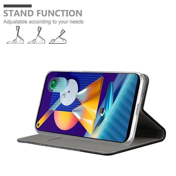 Fodral för Samsung Galaxy A11/M11 - CADORABO - Grå Svart - Syntetiskt Läder - Magnetstängning - Ställfunktion MÖRKGRÅ
