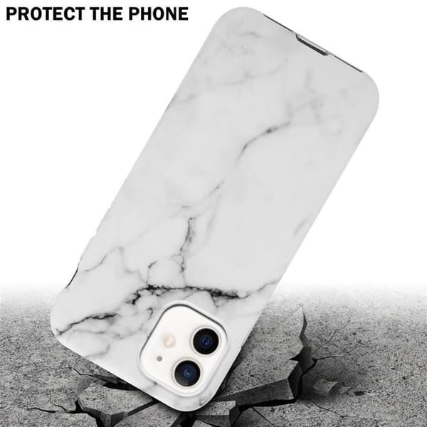 iPhone 12 PRO MAX-fodral i vitgrå marmor nr 23 skyddsetui Vit