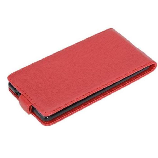 CADORABO - FODRAL TILL > NOKIA 3 < I FLIP-STYLE – FODRAL SKYDD BUMPER SMOOTH PU-Plånbok I KÖRSBÄRSRÖD