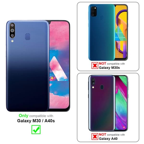 Skyddande stötsäker skal för Samsung Galaxy M30 / A40s i LIQUID BLUE Blå