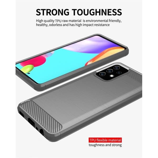 Skyddsfodral för Samsung Galaxy A72 4G / 5G BORSTAD GRÅ Kolfiberdesign Grå