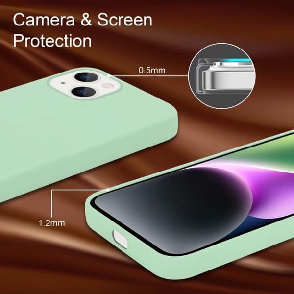 Skal för iPhone 14 PLUS Stötabsorberande i LIQUID LIGHT GREEN Grön
