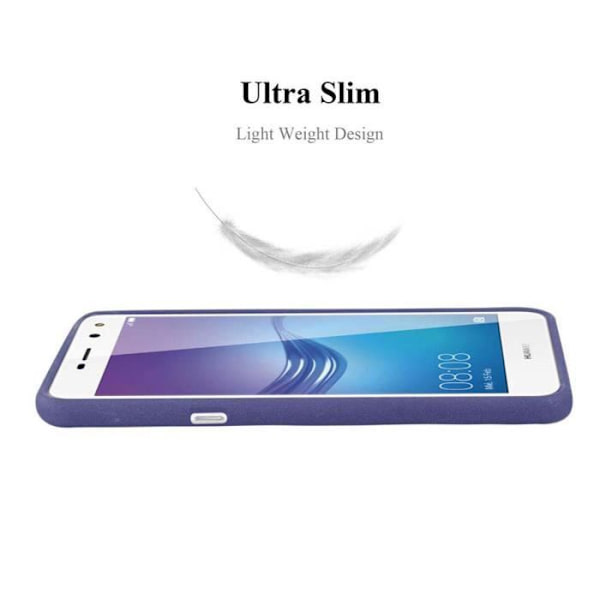Coque - CADORABO - Huawei Y5 2017 / Y6 2017 - Silikon TPU - Stötsäker skydd - Matt design Frost mörkblå
