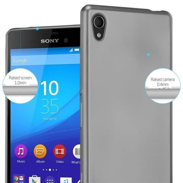 Cadorabo fodral för Sony Xperia M4 Aqua - i grått - Mjukt TPU silikonskyddsfodral med anti-chock