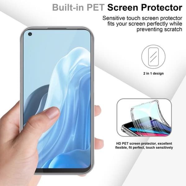 Skal för Oppo FIND X5 LITE / Reno7 5G GENOMSIKTIG Heltäckande skydd Vit