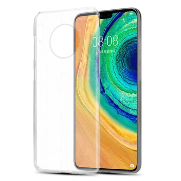 Transparent stötsäker silikonfodral för Huawei MATE 30 Vit
