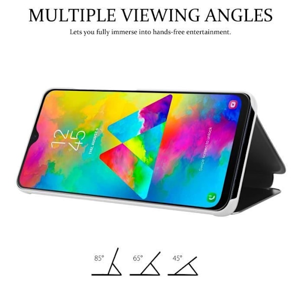 Coque - CADORABO - Samsung Galaxy M20 - Clear View - Silver - 360 graders skydd Pengar