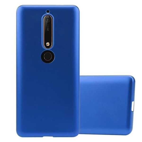 Cadorabo Fodral fungerar med Nokia 6.1 2018 i METALLIC BLUE - Stötsäker och reptålig TPU silikonhölje - Ultra Slim