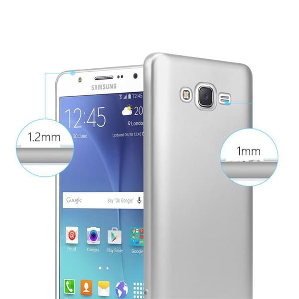 Skyddsfodral för Samsung Galaxy J7 2015 Skyddsfodral i MATTE SILVER Metallic Design Grå