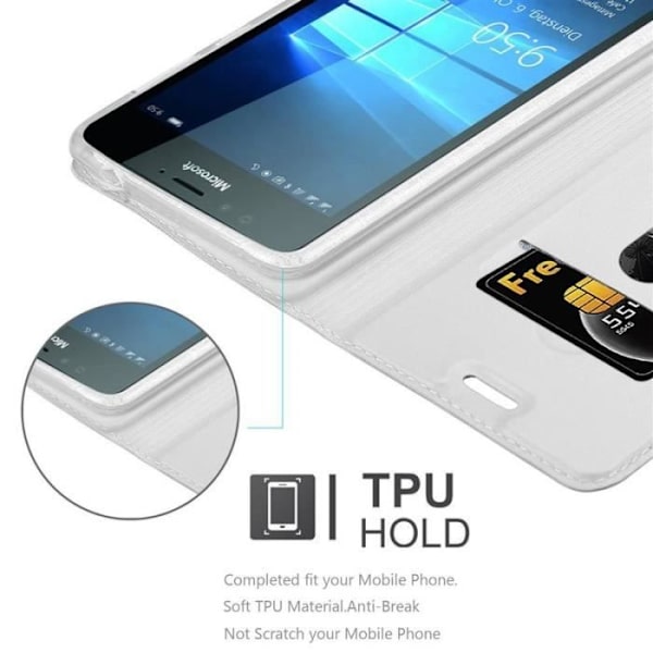 Cadorabo Fodral till Nokia Lumia 950 i KLASSIGT SILVER