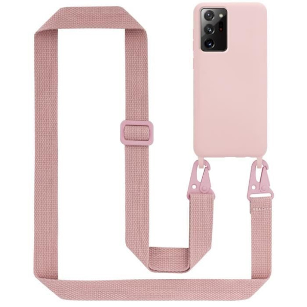 Halsbandsfodral till Samsung Galaxy NOTE 20 PLUS Fodral i LIQUID PINK Fodral Modehalsband Moderiktigt fodral Fodral Silikon Justerbar