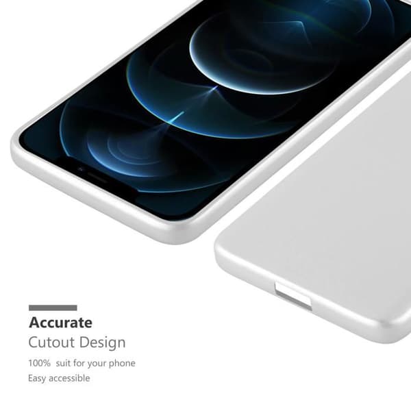 Skyddsfodral för iPhone 12 / 12 PRO Skyddsfodral i METALLISK SILVER Matt Design Grå