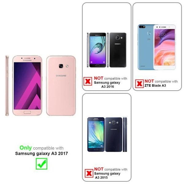 Skydd för Samsung Galaxy A3 2017 - CADORABO - LOTUS ROSA - Syntetiskt läder - Magnetstängning - Ställfunktion LOTUS ROSA