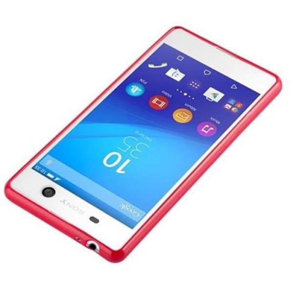 Fodral Sony Xperia M5 JELLY RED Cadorabo DESIGN JELLY Cover TPU Silikonskydd Fodral Skydd Ultra Slim Bumper